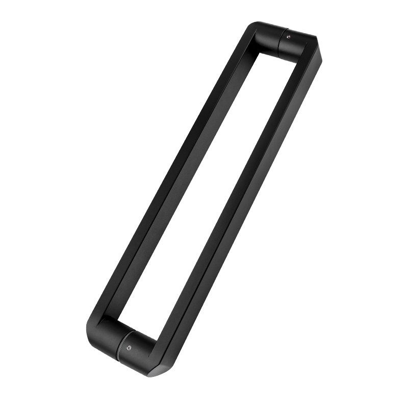 304加厚加固方管大拉手不锈钢玻璃门哑光黑色烤漆大门木门把手