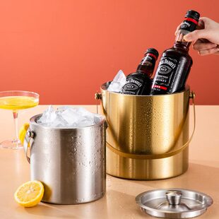 加厚304不锈钢冰桶冰粒冰块桶密封双层保温酒吧KTV红酒桶扎啤酒桶