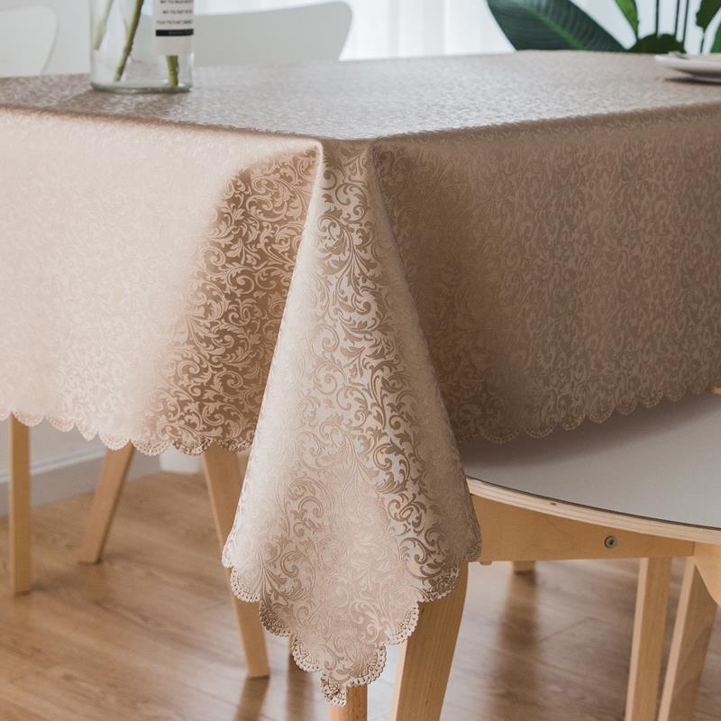 欧式餐桌布布艺防水防烫防油免洗长方形酒店饭店台布家用茶几桌布