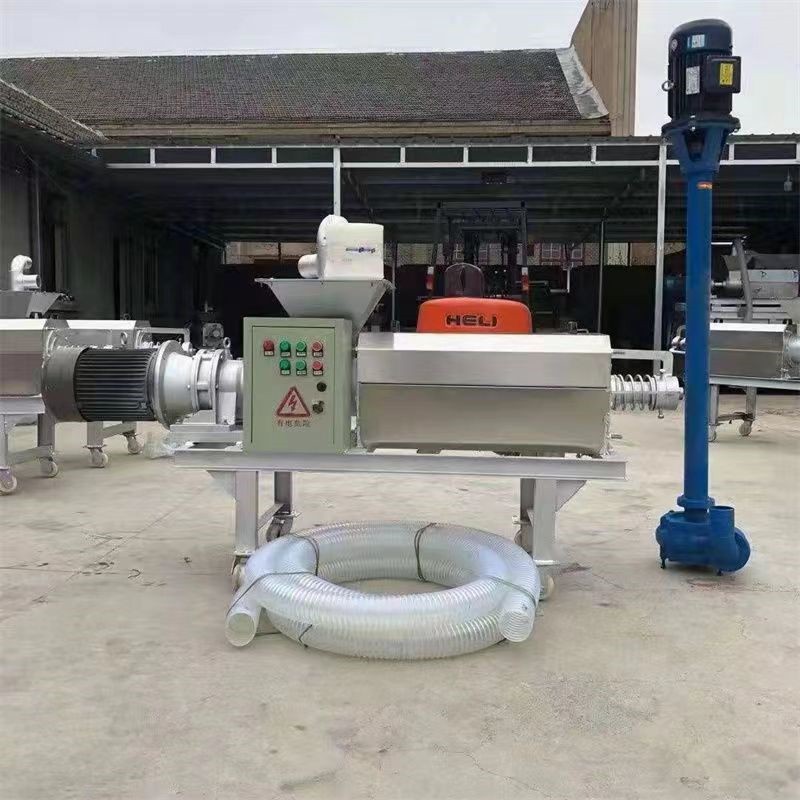 耐腐蚀不锈钢螺旋粪便脱水机鸡猪粪便干湿分离机斜筛式分离机