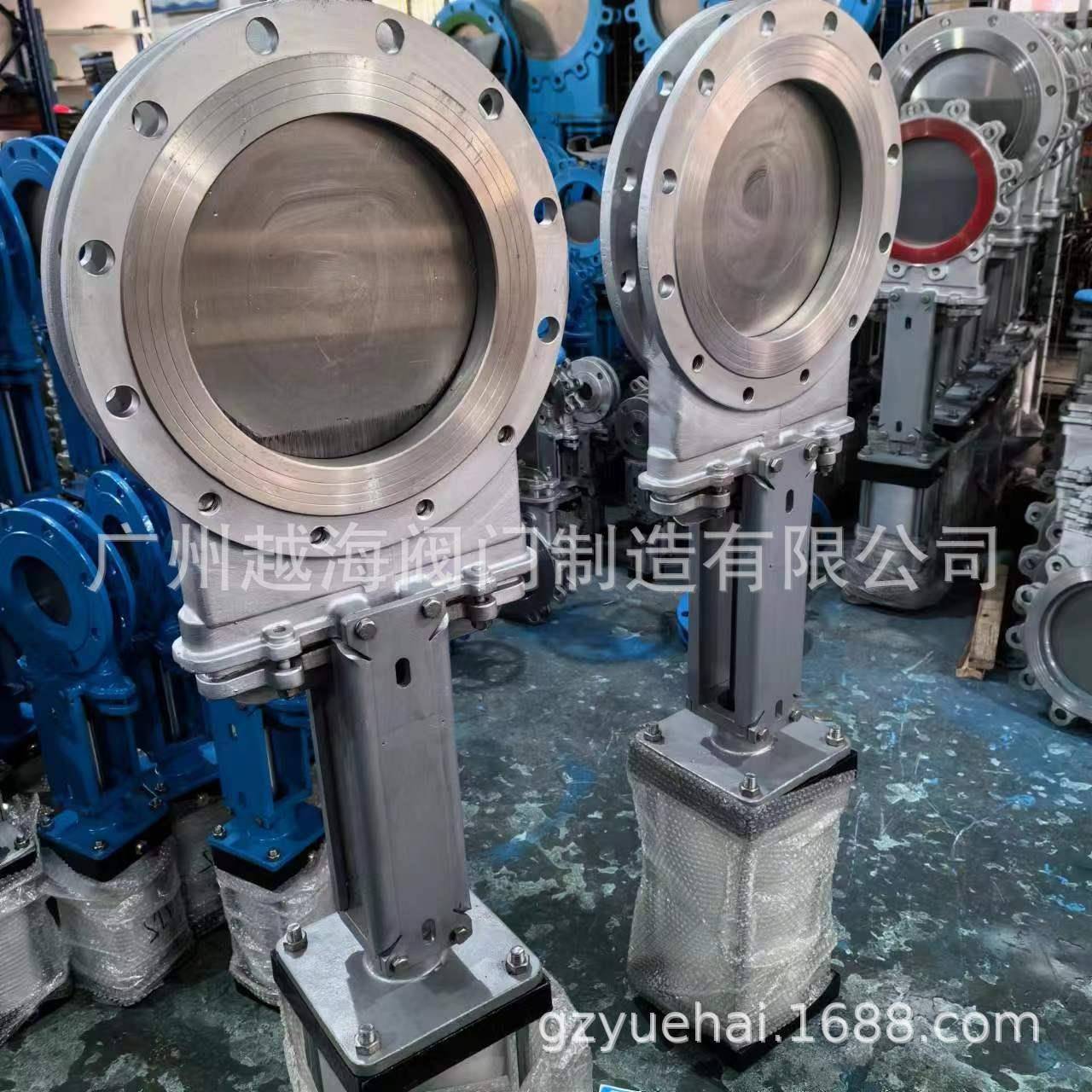 暗杆刀型闸阀三片矿浆阀 PZ73H铸钢陶瓷闸板阀304气动插板阀DN100