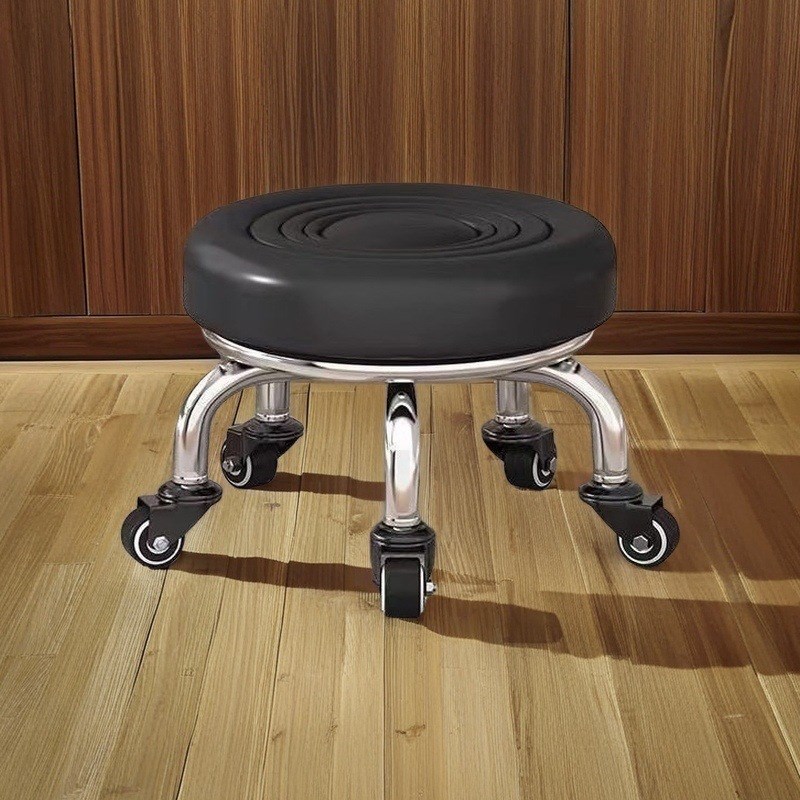 需定制万向轮小矮凳子家用圆凳美缝修脚儿童学步凳O足浴小板凳带
