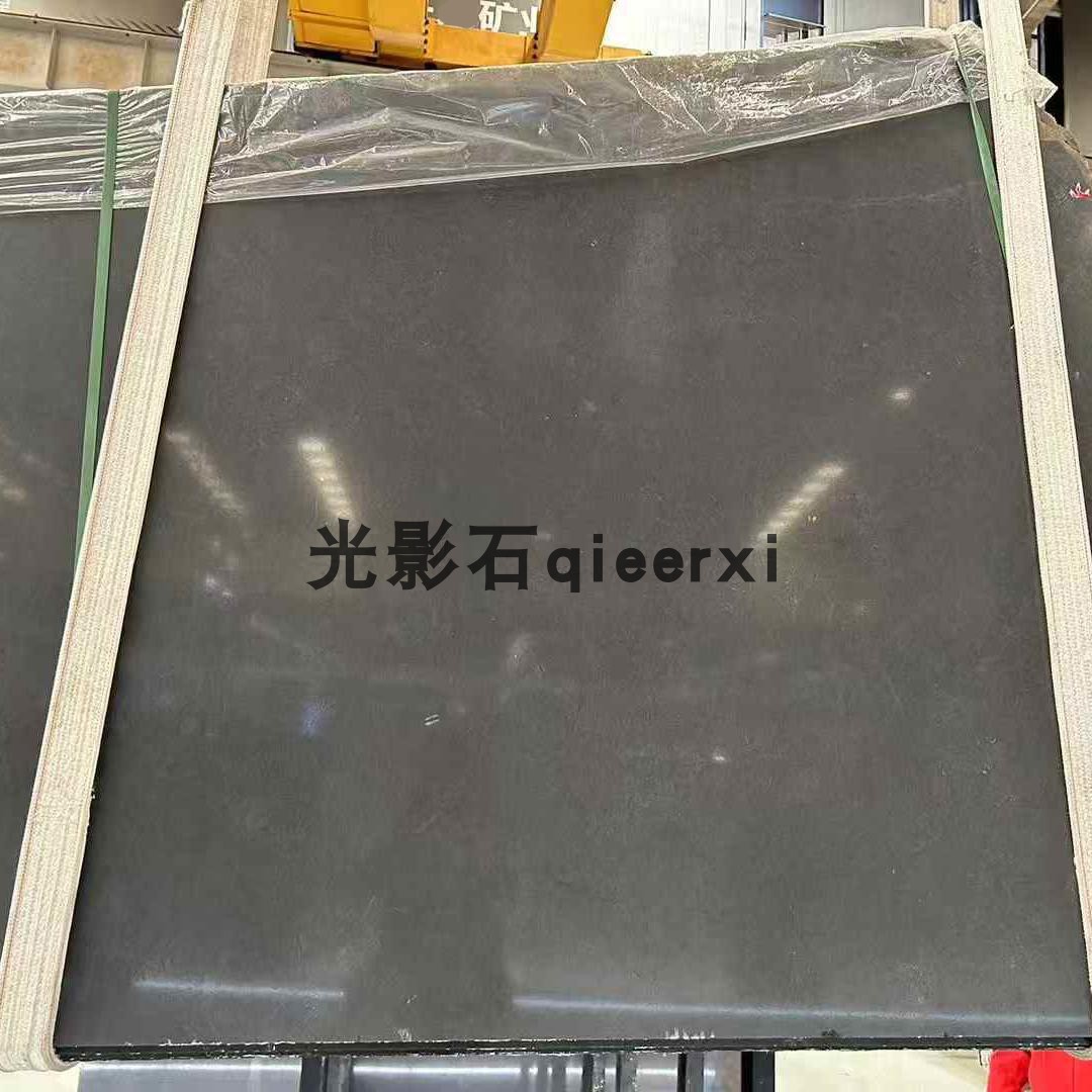库里南灰大理石浴室柜背景墙洗手台面板天然大理石天然石材图片