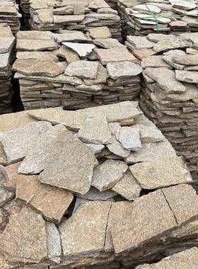 天然碎拼石不规则外文化黄石木纹冰裂纹庭场院园林广52152室墙铺