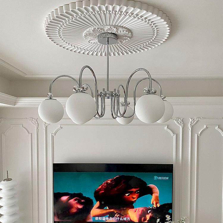 全谱护眼蝴蝶结吊灯中古包豪斯客厅灯奶油后现室代魔83727光风豆