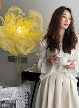 电动开合仿真花美芍药花商场陈橱网窗装OCI饰布置红店铺超大纱摆