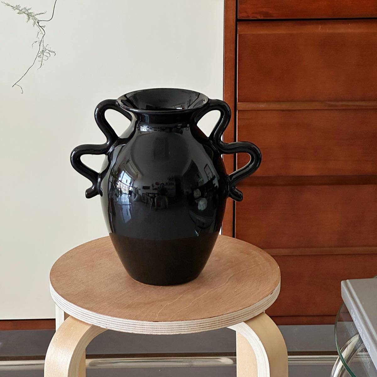 北欧in小GEIs风瓷花陶瓶插花摆件高瓷级感众轻奢家居装饰花瓶陶花