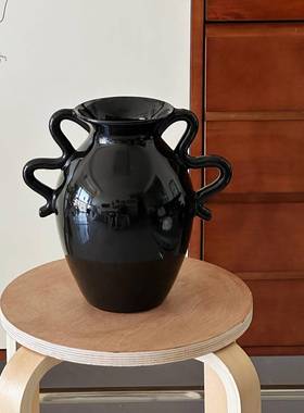 北欧in小GEIs风瓷花陶瓶插花摆件高瓷级感众轻奢家居装饰花瓶陶花