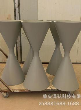 灰色玻璃rzh-001钢花盆漏斗树脂瓶fp小蛮造型花花钵花池组合种植