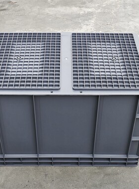 4640灰色物流箱600400410收纳大号胶箱筐框盒 仓储收纳超高