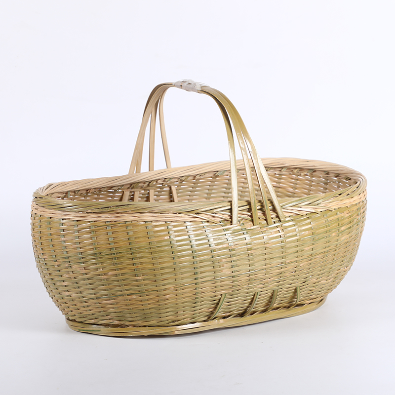 纯手工编 老式手提竹编竹篮子 菜篮子 购物篮 收纳篮 家用水果篮
