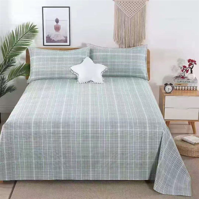 纯棉老粗布床单2X2.4米双人单人床单高端A类100%全棉老粗布