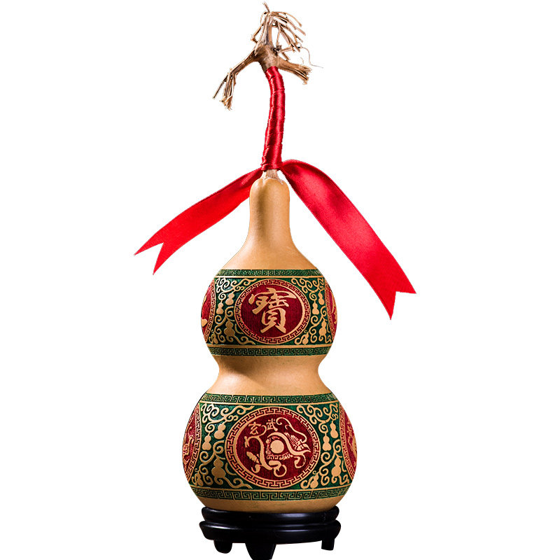 客厅玄关不开口天然真木浮雕刻手工文玩大小葫芦摆件挂件工艺礼品