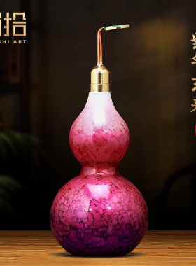 紫气东来彩铜开口葫芦摆件招财客厅酒柜玄关高档装U饰乔迁新居礼