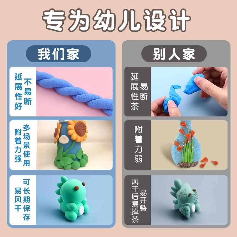 新款超轻粘土diy材料包儿童彩泥橡皮泥黏土玩具套装24色手工