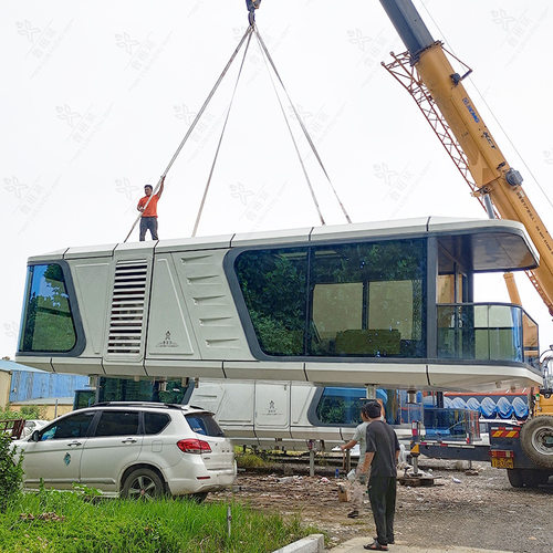 禅意庭院铝板别墅 花园景观小品民宿茶室 可移动网红打卡水上餐厅