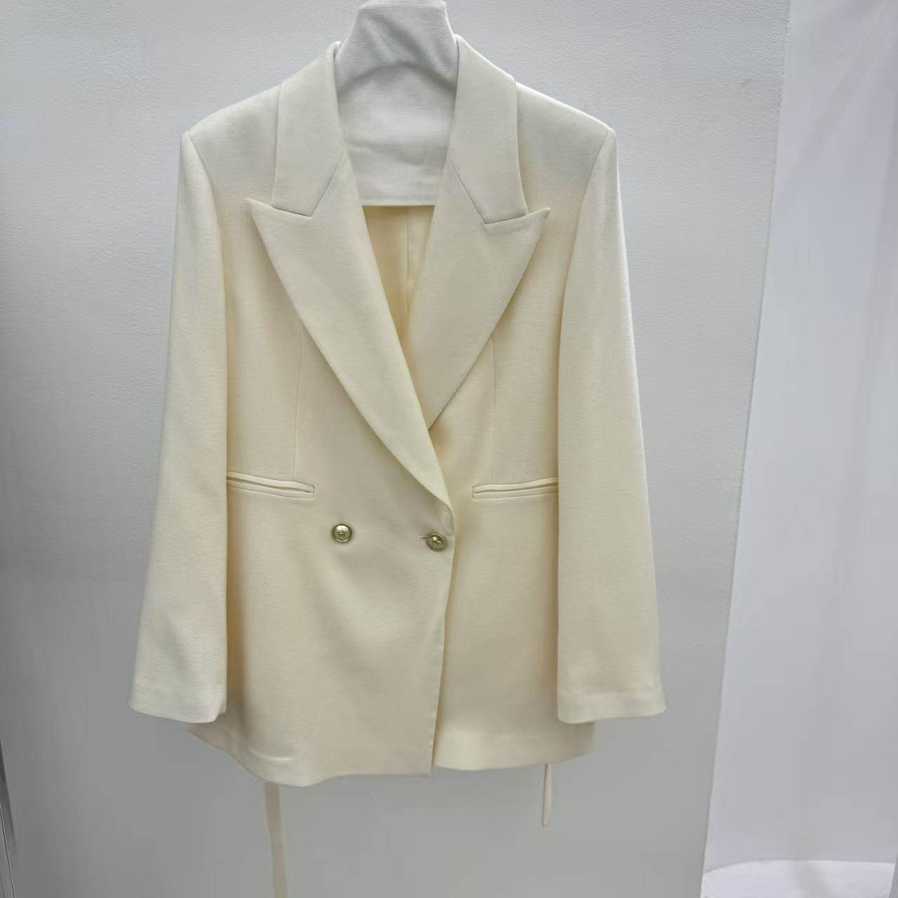 【1-24】8503轻熟风米色西装外套女双排扣宽松通勤职业装气质西服,女装/女士精品,西装,淘宝优惠券,粉丝福利购,淘宝优惠卷