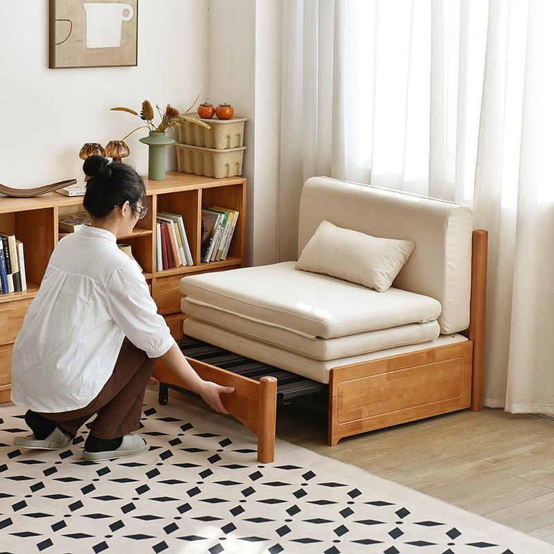 实木沙发床折叠两用沙发床一体两用伸缩多能可折叠简约现代小户型