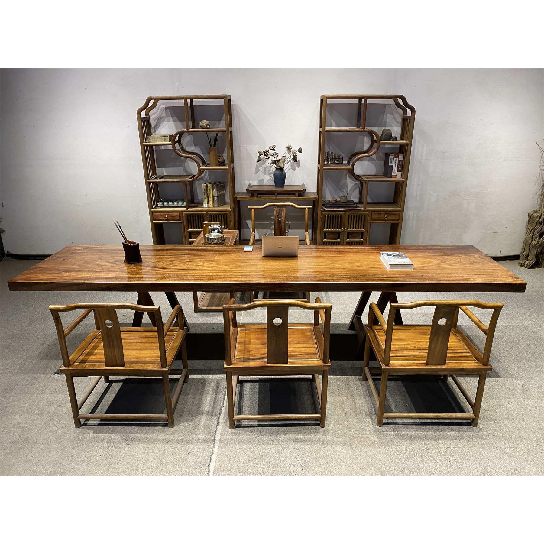 实木大板整块原木茶桌茶台胡桃木办公桌餐桌书桌画案原木