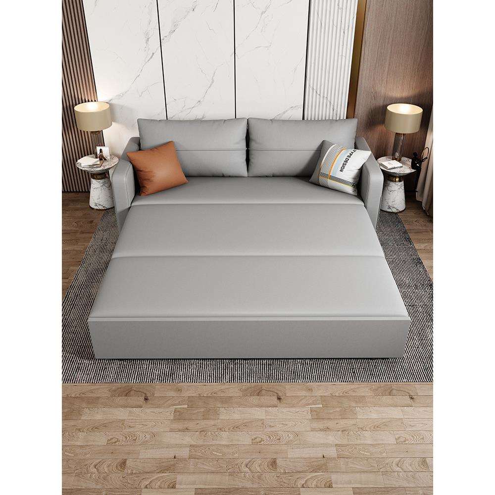 科技布沙发床两用可折叠 小户型双人伸缩坐卧带储物多功能可拆洗