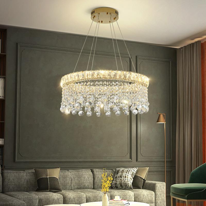 奢华设计师餐厅吊灯2024年新款现代大气轻奢水晶客厅吊灯卧室吊灯
