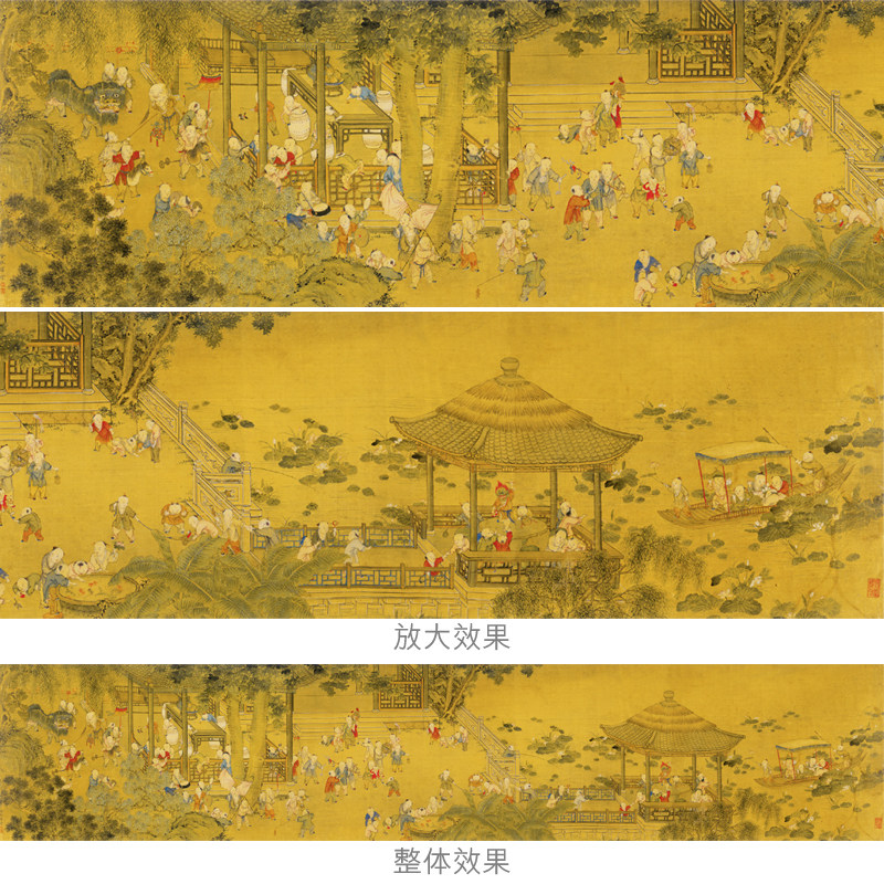 所会养生馆会客室书房沙发客厅卧室电视背景墙壁画墙纸墙布百子图