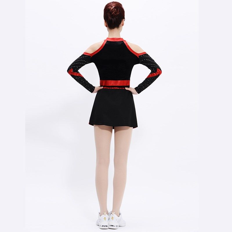 啦啦操服装男女黑色校园运动会竞技比赛服装广播体操健身操服定制