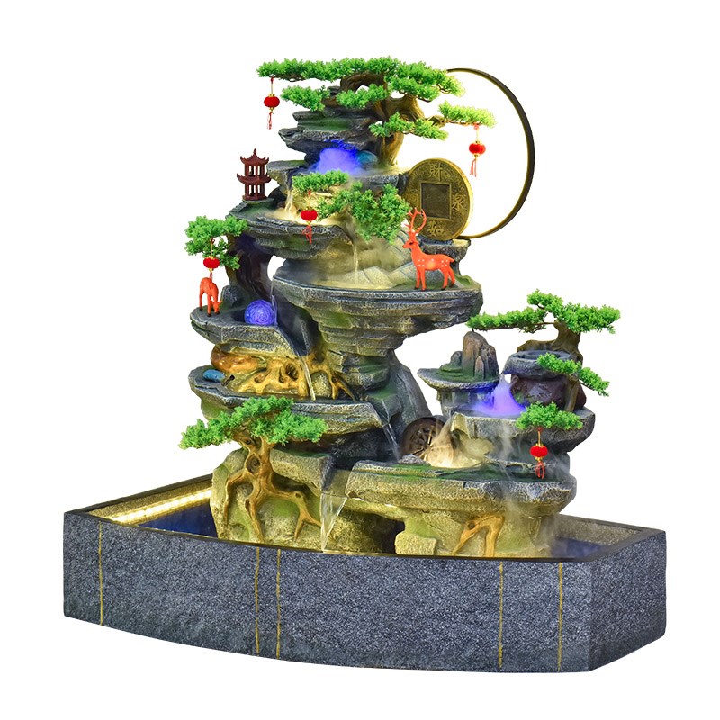 庭院阳台假山流水鱼池摆件办公室喷泉循环水造景装饰招财开业礼品