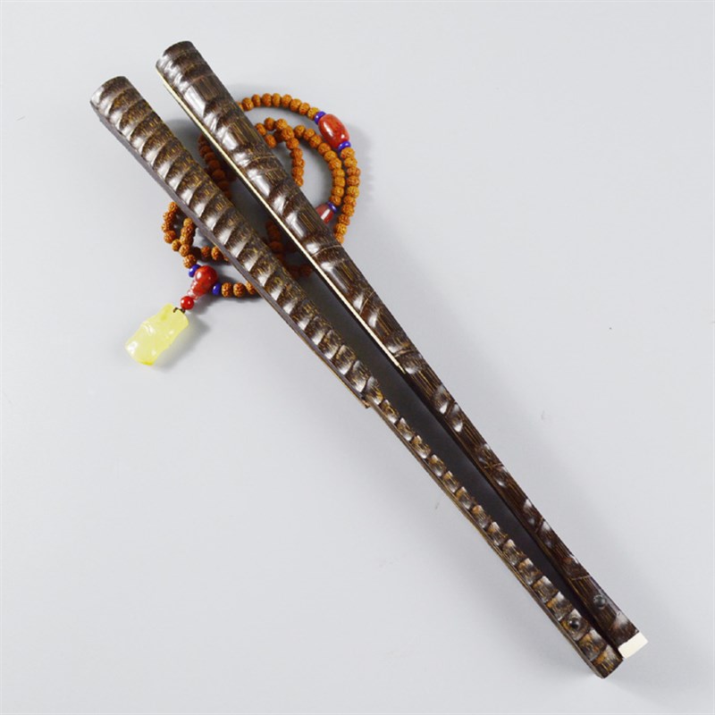 文玩折扇9.5寸18方金丝棕竹全芯折扇10年老棕竹挫节扇子老艺人制