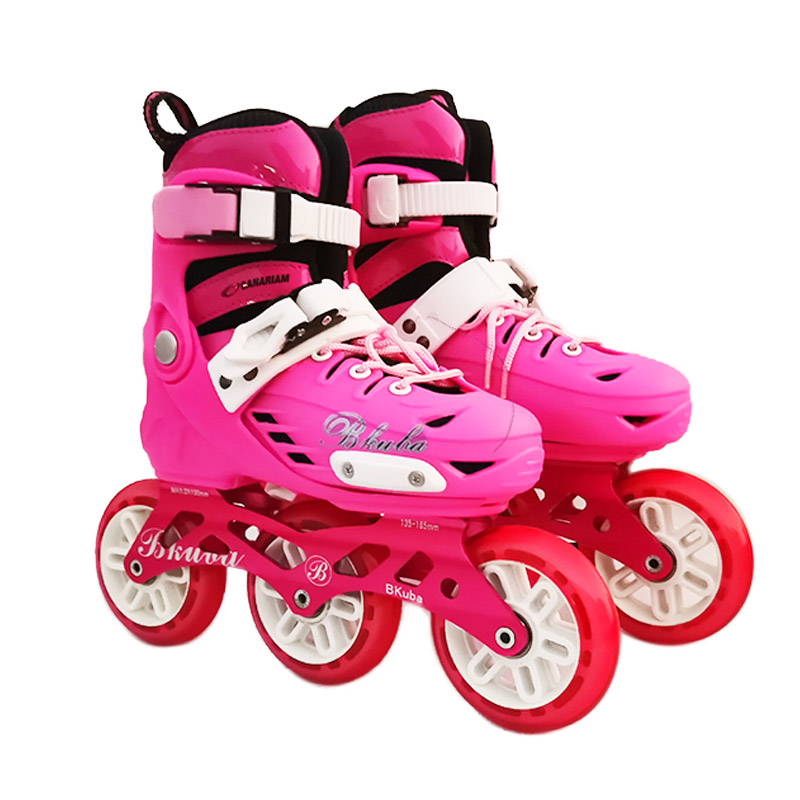 轮滑鞋儿童专业速滑男女竞速大三轮旱冰可调伸缩比赛单直排溜冰鞋