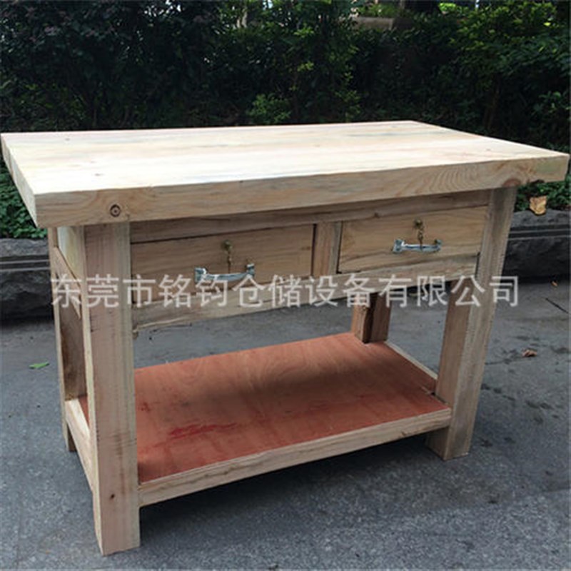 实木操作台木工台钳维修桌钳制打包工作桌钳工台工具模具底座台