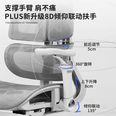 赛谷人体工学椅电脑椅久坐撑腰办公椅电竞椅可升降可躺椅子靠背椅