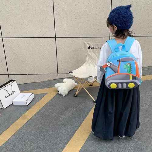 幼儿园书包挖掘机工程车推土机背包男女儿童托班中班大班双肩书包