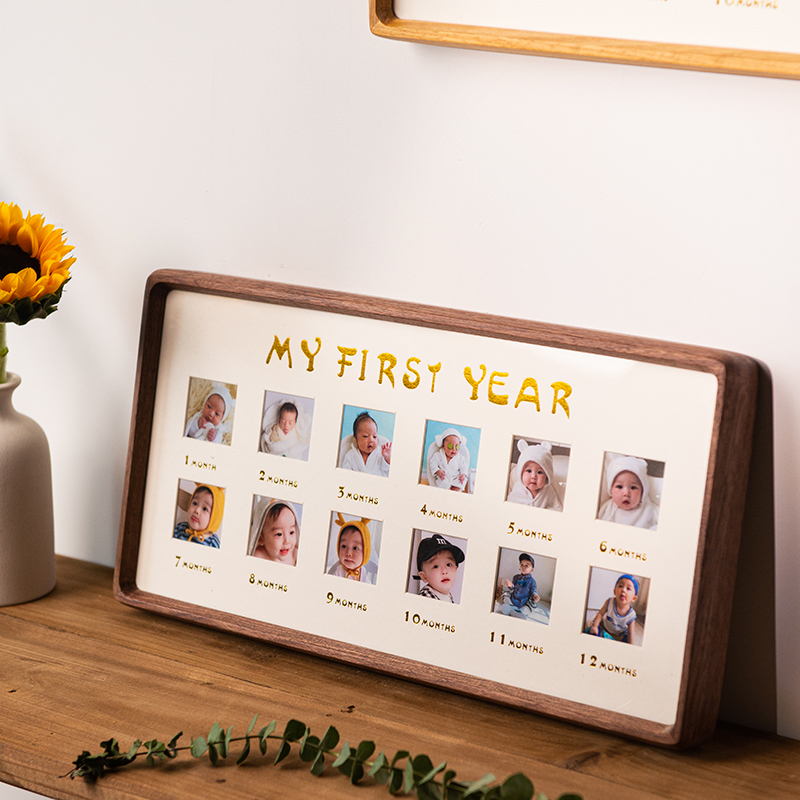 儿童宝宝成长相框宫格校园摆台1-18周岁纪念相框1-12月免费洗照片