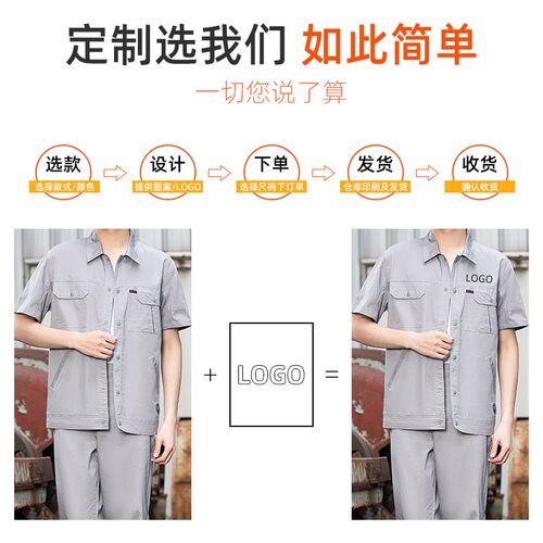 建筑工地工作服夏季套装男工厂搬运工耐磨劳保服维修工人定制