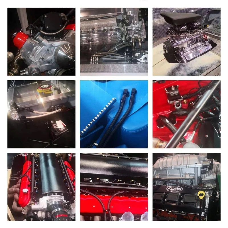 AN4/AN6/AN8/AN10AAN12四氟铁氟龙钢丝不锈钢编织油管PTFE管