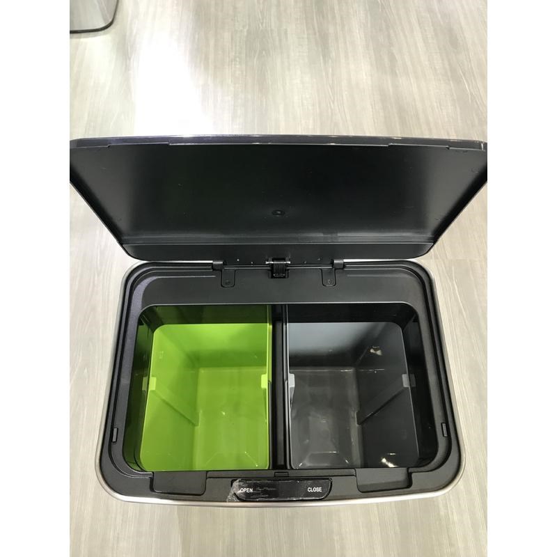 智能感应垃圾桶30L双桶干湿分类不锈钢方形家用客厅厨房分类垃圾