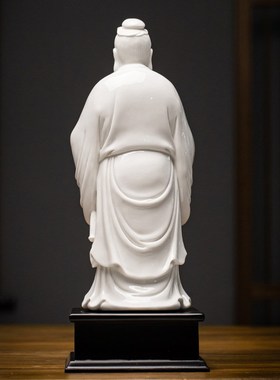 陶瓷孔子摆件白瓷人物雕像孔夫子像雕塑书房客厅酒柜送老师纪念品