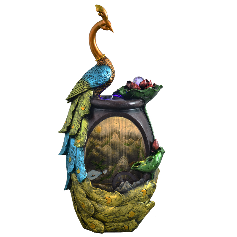 大型落地中式流水喷泉摆件客厅室内水系景观招财家居装饰开业礼品