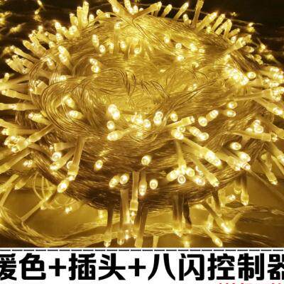 树上挂的彩灯户外夜景装饰灯灯带瀑I布灯地摊帐篷灯串插电灯条