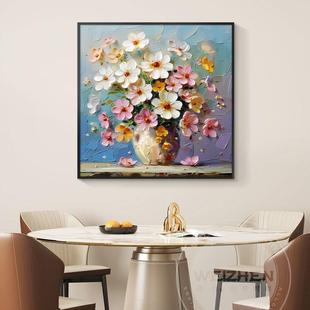 轻代奢厅装 饰F99JM9JM饭餐厅背景墙挂画壁画简约现感手绘油画奶画