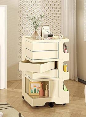 小推车零食置物可OET移动60度柜旋转收纳多功能3车卧室床头架柜