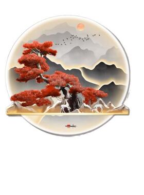 D312雕刻头圆PSM形新式鸿运当晶中瓷装饰画玄关过道餐厅客厅背景