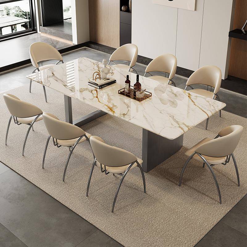 0J式轻奢天然彩超微晶石别墅餐厅制大石奢石理简约意现定代JY-066