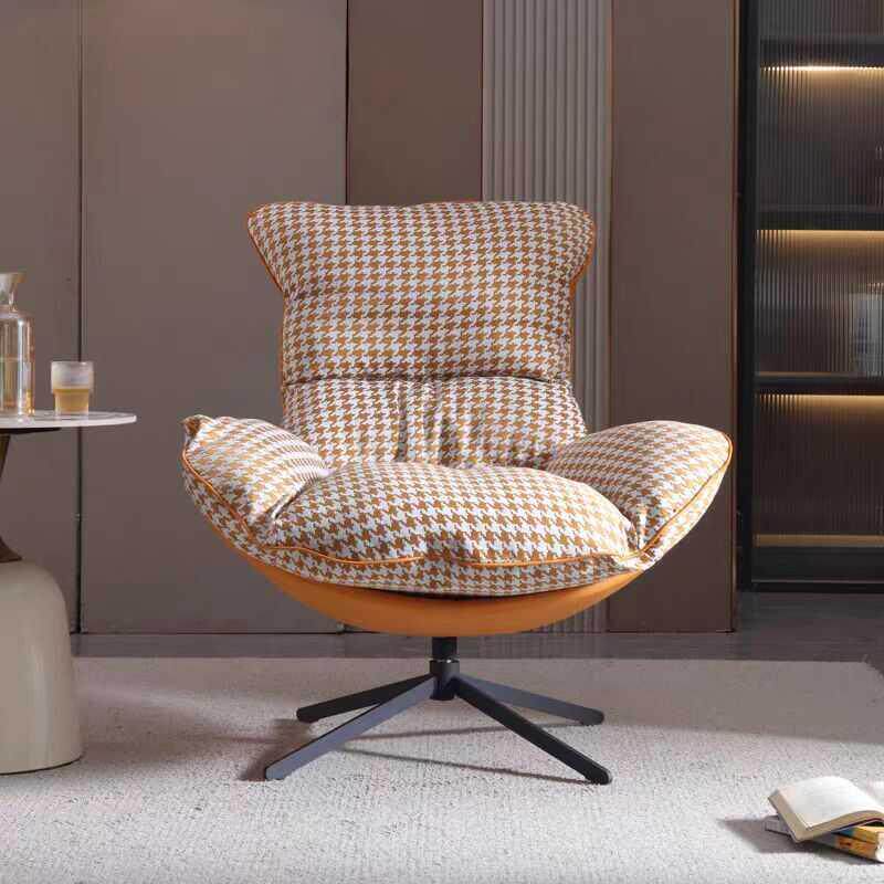 式轻851北欧风单人休闲沙发椅客奢厅阳台旋接待意洽谈椅子可转懒