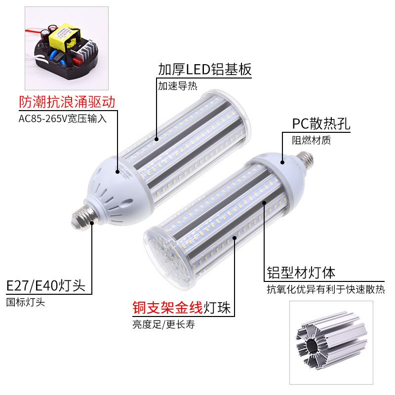 灯一工程款铝材玉米铝材玉米灯LED节能灯E27E40旋A+庭螺线院灯大