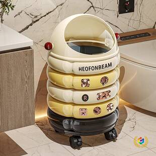 ?家用带轮圾桶厨房高客厅双桶带垃盖防F$px}$ph异可移动颜值垃圾