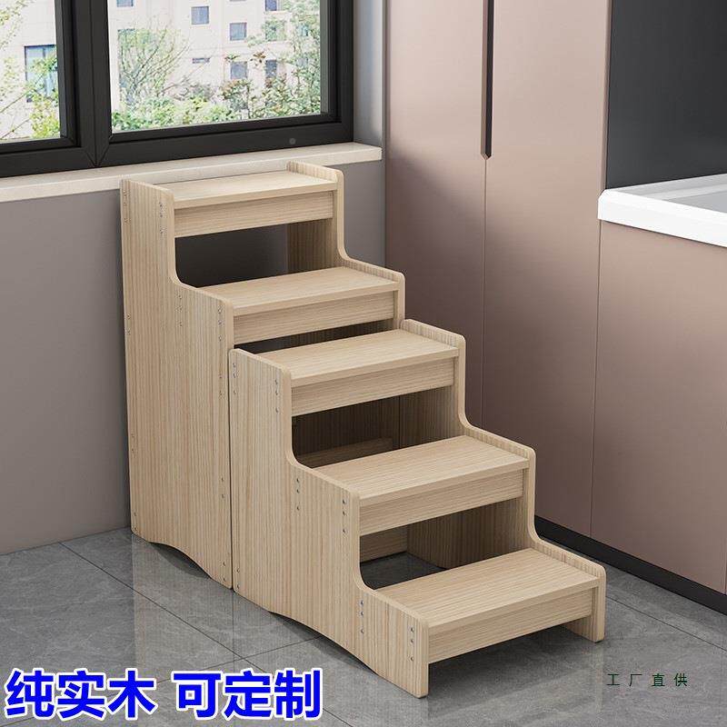实木家用台楼置梯步两F9678858步三步两用物登高台阶脚踏踏凳飘窗