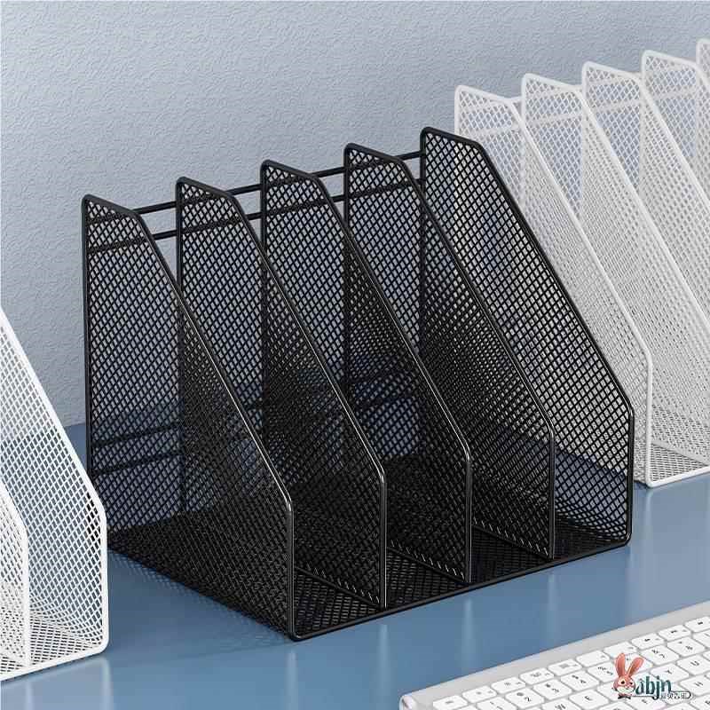 文件收纳架桌面书架文件框档案夹收E纳盒书立架办公桌金属文件架