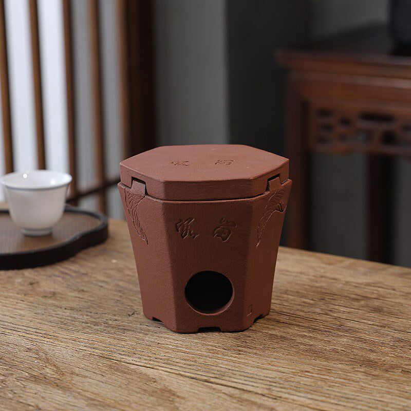 潮汕红泥小火炉中式n复古烧水煮茶炭炉留客工夫茶炉薄胎手工砂铫